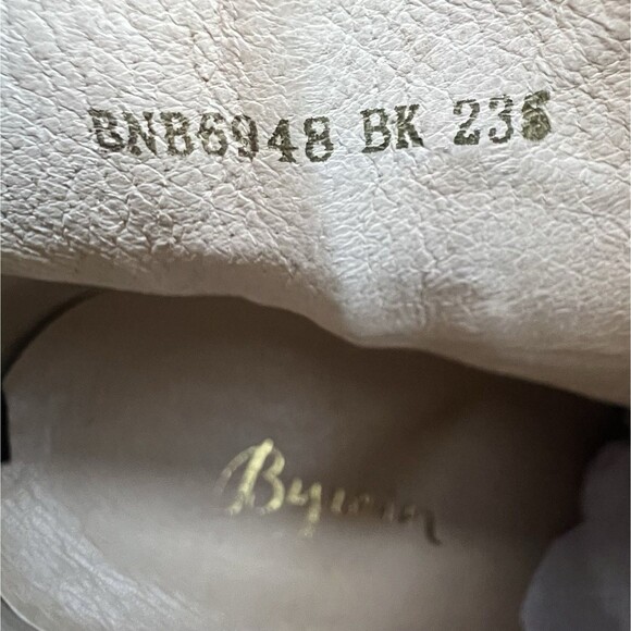 Bywin Black Suede Block Heel Ankle Booties Mirror Like Accents Women US 6.5  Zip - Picture 13 of 16